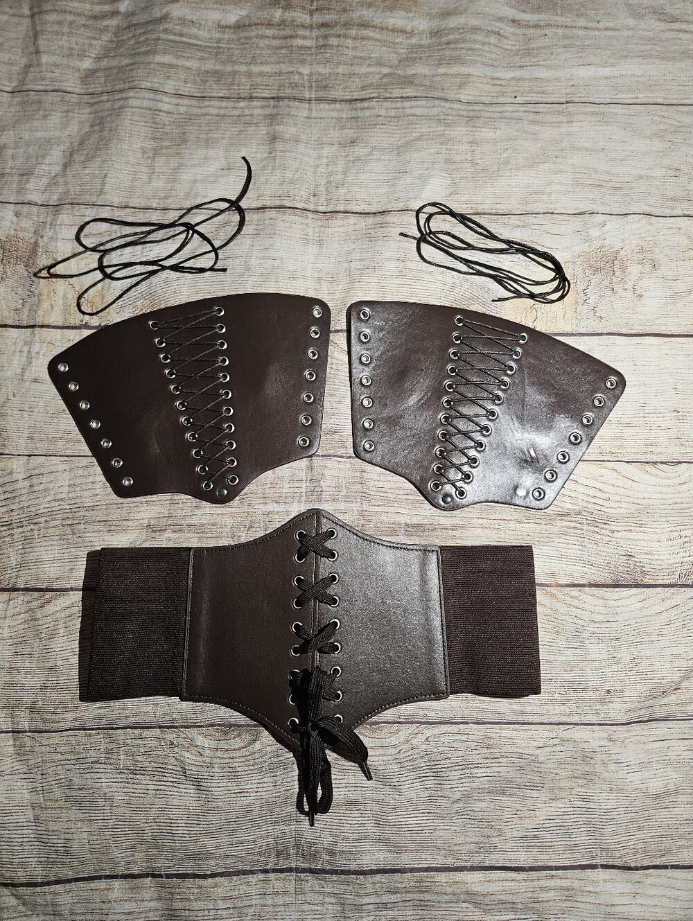 Renaissance medieval pirate costume cosplay corset belt and arm cuffs